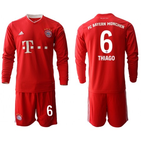 Jalkapallo Peliasut FC Bayern München Thiago Alcantara 6 Lasten Kotipaita 2020-2021 Pitkähihainen